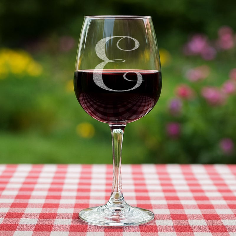 On The Rox Monogrammed A-Z Wine Gifts for Women - 12.75 oz Engraved Personalized Wine Glass- Funny Wine Lover Monogram Gifts for Women - Unique Wine Glasses Gift Set â‚¬ - Image 5